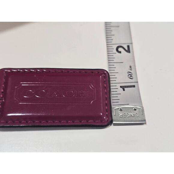 Coach Magenta/Purple Patent Leather Hang Tag 2.5"L x 1.5"H + Medalion Hang Tag - Picture 5 of 8